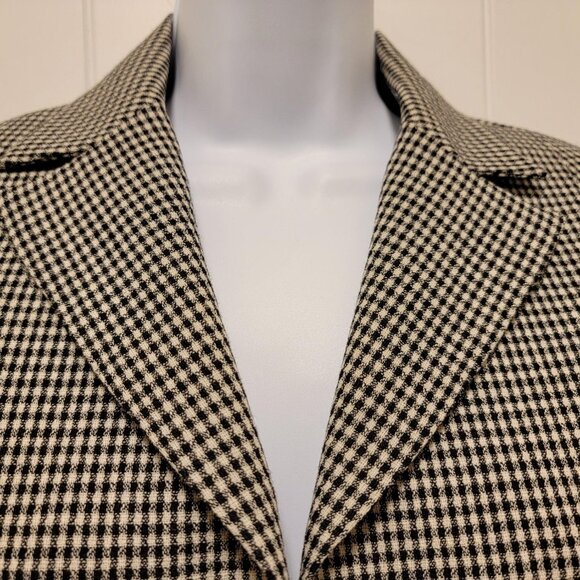 Vintage Oscar de la Renta Black White Checkered Jacket Blazer - Picture 3 of 12
